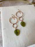E2317 - 14k rose gold filled large infinity with vesuvianite earrings