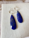 E2308 - hammered circles with faceted lapis