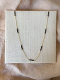 N2217 - gf 22" bar style beaded necklace with black spinel