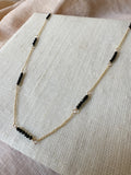 N2217 - gf 22" bar style beaded necklace with black spinel