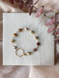 B2310 - gf faceted lace agate with forged hexagon link