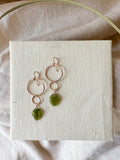 E2317 - 14k rose gold filled large infinity with vesuvianite earrings