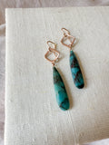 E2319 - forged link with chrysocolla drop earrings