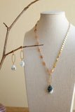 E2611 - 14k yellow gold filled small twisted ovals with African opal earrings