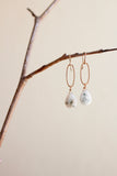 E2611 - 14k yellow gold filled small twisted ovals with African opal earrings