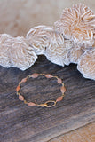 B2611 - 14k gold filled twisted oval link with faceted peach moonstone bracelet