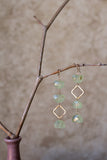 E2607 - 14k gold filled asymetrical drop prehnite earrings