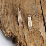 E129 - Hammered Bar on French Wire Earring
