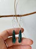 E2319 - forged link with chrysocolla drop earrings